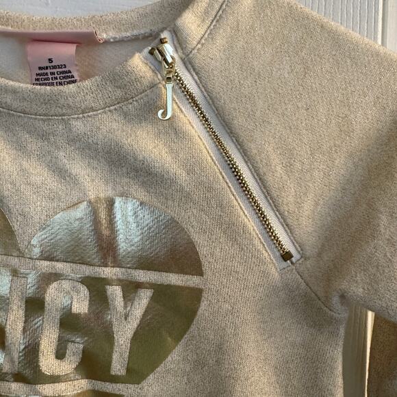 Juicy Couture Sweatshirt Girls‎ Gold 5 Front Zipper Heart Logo - Picture 4 of 6